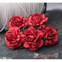 Букет роз Tea Roses 40мм красные, 5шт