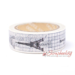 Паперовий скотч Masking Tape Angoo AMT09 Бонжур Париж, 15мм*10м