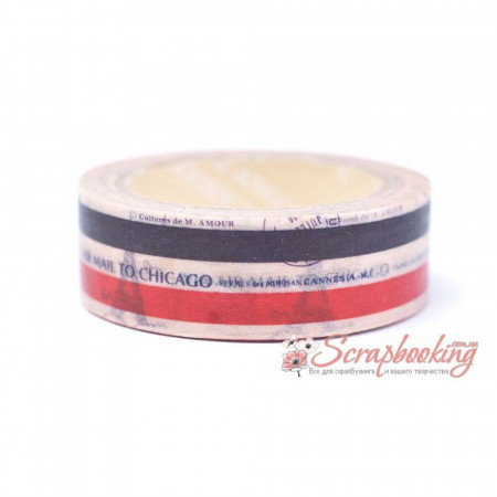 Паперовий скотч Masking Tape Angoo AMT24 Париж, 15мм*10м
