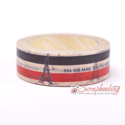 Паперовий скотч Masking Tape Angoo AMT24 Париж, 15мм*10м