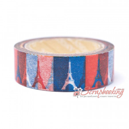 Бумажный скотч Masking Tape Angoo AMT25 Эйфелева Башня, 15мм*10м