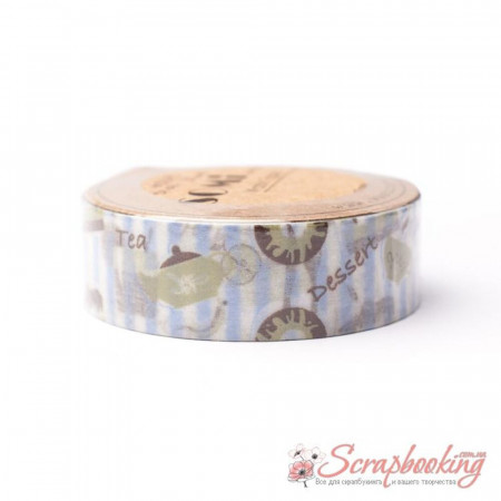 Паперовий скотч Washi Tape Somitape ST07 кухня, 15мм*10м