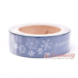 Паперовий скотч Washi Tape Somitape ST13 сніжинки, 15мм*10м