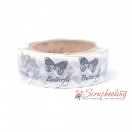 Паперовий скотч Washi Tape Somitape ST21 метелики, 15мм*10м