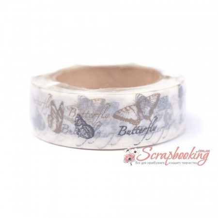 Паперовий скотч Washi Tape Somitape ST21 метелики, 15мм*10м