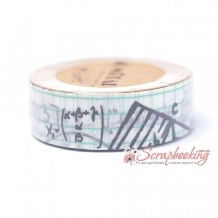 Паперовий скотч Washi Tape Somitape ST23 рівняння, 15мм*10м