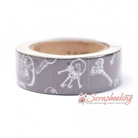 Паперовий скотч Washi Tape Somitape ST24 Ключі, 15мм*10м