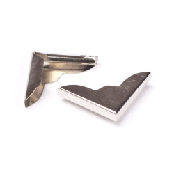 Уголок для альбома металлический 23*23*7мм серебро волна, 1шт