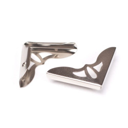 Кутник для альбому металевий 30*30*7мм срібло лілія мк428, 1шт