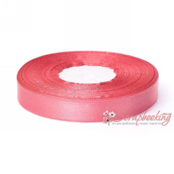 Стрічка атласна монотон 8041 кораловий, 1,25см, 33м