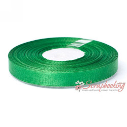 Стрічка атласна монотон 8086 зелений, 1,25см, 33м