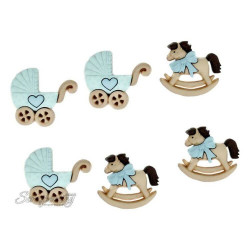 Набір ґудзиків пластикових Dress It Up Horse And Buggy-Boy