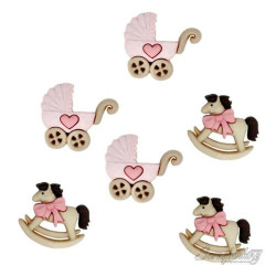 Набір ґудзиків пластикових Dress It Up Horse And Buggy-Girl