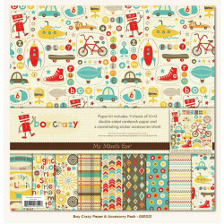 Набір паперу 30*30см MME Boy Crazy, 9аркушів+1наклейка
