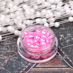 Напівбусини перламутрові 5мм малинові, 100шт