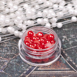 Напівбусини перламутрові 5мм червоні, 100шт