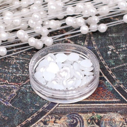 Половинки серця перламутрові 6мм білі, 50шт