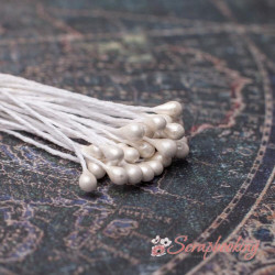 Тичинки 3мм перламутрові бежеві, 30шт