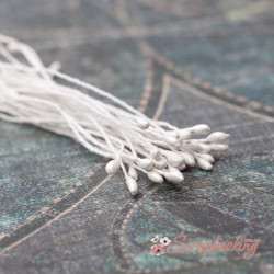 Тичинки 1мм перламутрові білі, 30шт