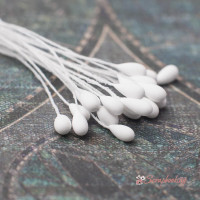 Тичинки 3мм матові білі, 20шт