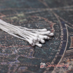 Тичинки 2мм матові білі, 20шт