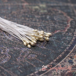 Тичинки 1мм перламутрові кремові, 30шт