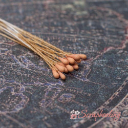 Тичинки 2мм матові оранжеві, 15шт