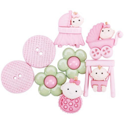 Набір ґудзиків пластикових Dress It Up Baby Fun Girls