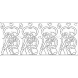 Наліпки контурні 10*23см "Весільні" 1794, срібні