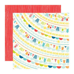 Аркуш паперу 30*30см Echo Park A Perfect Summer Clothesline двосторонній
