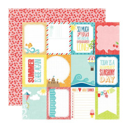 Аркуш паперу 30*30см Echo Park A Perfect Summer Journaling Cards PS47012 двосторонній