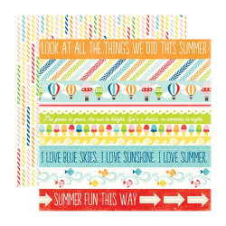 Аркуш паперу 30*30см Echo Park A Perfect Summer Border Strips двосторонній