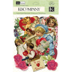 Висічки K and Company Cardstock KP Valentine Ephemera, 112шт 
