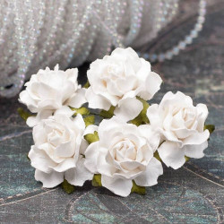 Букет троянд Cottage Roses 25мм білі, 5шт