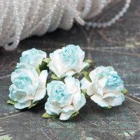 Букет троянд Cottage Roses 25мм бірюза ніжна, 5шт