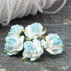 Букет троянд Cottage Roses 25мм бірюза ніжна, 5шт