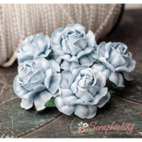 Букет роз Tea Roses 40мм голубые, 5шт