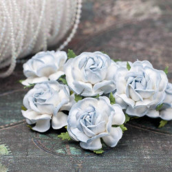 Букет троянд Tea Roses 40мм блакитні ніжні, 5шт