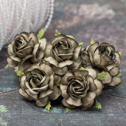 Букет троянд Tea Roses 40мм оливковий темний, 5шт