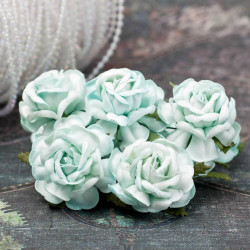 Букет троянд Tea Roses 40мм аквамарин, 5шт