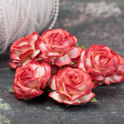 Букет троянд Tea Roses 40мм червоні ніжні, 5шт