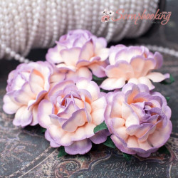 Букет троянд Tea Roses 40мм кремово-фіолетовий, 5шт