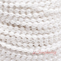 Нить жемчуга белый, 3мм, 1м