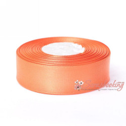 Стрічка атласна монотон 8027 помаранчева, 2,5см, 33м