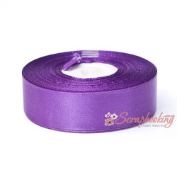 Стрічка атласна монотон 8122 сливовий, 2,5см, 33м
