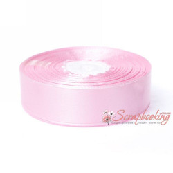 Стрічка атласна монотон 8038 рожевий, 2,5см, 33м