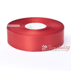 Стрічка атласна монотон 8055 червона, 2,5см, 33м
