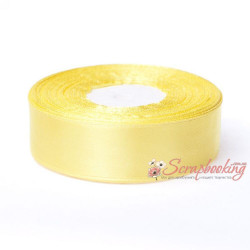 Стрічка атласна монотон 8011 жовта, 2,5см, 33м