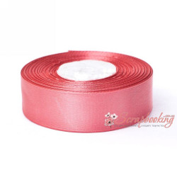 Стрічка атласна монотон 8041 кораловий, 2,5см, 33м