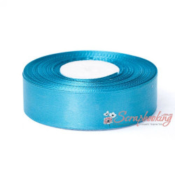 Стрічка атласна монотон 8094 бірюза, 2,5см, 33м